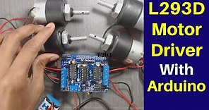 L293d motor driver arduino tutorial | DC motor control using arduino and l293d [CC]