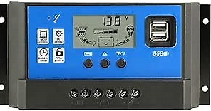 PowMr 60a Charge Controller - Solar Panel Charge Controller 12V 24V, Max 48V 1560W Input Adjustable Parameter LCD Display Current / Capacity and Timer Setting ON/Off with 5V Dual USB