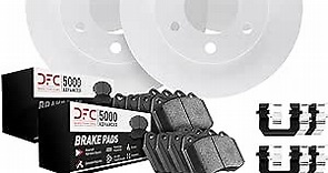 Front and Rear - Dynamic Friction Company GEOSPEC Brake Rotors + 5000 Advanced Brake Pads and Hardware Kit 4514-03075
