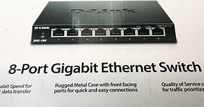 D-Link 8 Port Gigabit Ethernet Switch DGS-108 Fast Networking Review 12-11-20