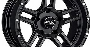 RockTrix RT109 17 inch Wheel Compatible with Jeep Wrangler JK JL 17x9 5x5 Wheels (+12mm Offset, 5.5in Backspace) 5x5 PCD, 71.5mm Bore, Black, Also fits Commander Grand Cherokee Gladiator JT Rims