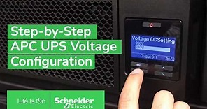 Configuring APC Smart-UPS Online SRT for 240V Output via Display | Schneider Electric Support