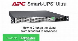 APC Smart-UPS Ultra 3kW - How to change the menu from standard to advanced