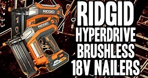 RIDGID HyperDrive 18V Brushless Nailers R09890B / R09892B (18ga Brad / 16ga Finish)