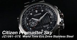 Citizen JZ1061-57E Promaster Sky World Time Eco Drive Stainless Steel