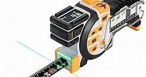 REEKON T1 Tomahawk Digital Tape Measure - Professional Accurate Measuring Tool, Green Laser, E-Paper Measuring List, Measurements Shared Over Bluetooth, Replaceable Blades