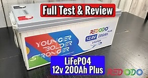 Redodo 12v 200Ah Plus LiFePO4 Lithium Battery 200A BMS Test & Review