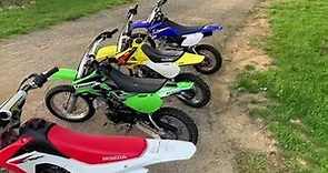 Pit bike collection which one should I get? Klx110 ttr110 crf110 drz110 ✅✅✅ Vintage motorcycles!