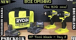 Ryobi ONE+ HP 18V Brushless Cordless Compact 1/2 in. Drill and Impact Driver Kit - PSBCK01K Opening!