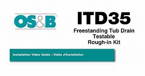 ITD35 Island Tub Drain Testable Freestanding Tub Rough-in Installation