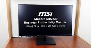 Review: MSI Modern MD272P 27 1080p Monitor - USB Type-C Display with Built-in KVM!