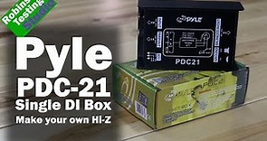 Overview of the Pyle PDC21Passive DI Unit Hum Eliminator w/ Input Attenuator