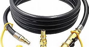 MCAMPAS 12FT Propane Hose 1/4 Quick Disconnect Adapter Kit with 1/8”Female Thread x 1/4”Quick Connect Plug Replacement for Weber 54060001 Q2200,51010001 Q1200 Grill Easy to Hook Up RV Motorhomes