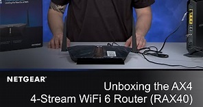 Unboxing the NETGEAR Nighthawk AX4 4-Stream WiFi 6 Router | RAX40