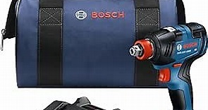 BOSCH GDX18V-1800B12 18V Two-In-One 1/4 In. and 1/2 In. Bit/Socket Impact Driver/Wrench Kit with 2 Ah Standard Power Battery