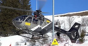 Airbus Helicopters H135 (EC135T1) landing & takeoff at Avoriaz | Medical mission
