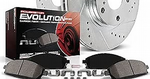 Power Stop K2278 Front Z23 Carbon Fiber Brake Pads with Drilled & Slotted Brake Rotors Kit