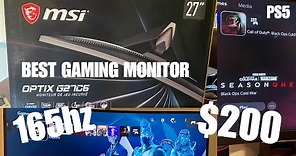 BEST 165HZ GAMING MONITOR FOR $200 - MSI OPTIX G27C5 (REVIEW, UNBOXING, & Gameplay) *PS5*
