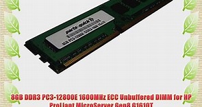 8GB DDR3 Memory Upgrade for HP ProLiant MicroServer Gen8 G1610T PC3-12800E ECC Unbuffered DIMM