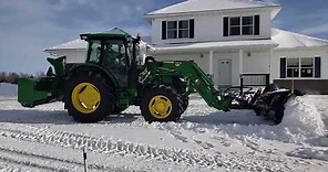 John Deere 5090r Snow Plowing, Sno-Way V Plow