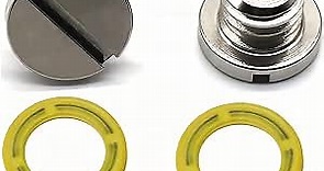 2 PCS 79953Q04 Marine Lower Unit Oil Drain Plug Screw and Gasket Fit Mercury MerCruiser I R MR Alpha 1 TR TRS and All O/Bs with 3/8-16 Non-Magnetic Replaces 816610A1 28634 79953 18-2244