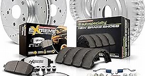 Power Stop K15237DK-36 Front and Rear Z36 Truck & Tow Brake Kit, Carbon Fiber Ceramic Brake Pads and Drilled/Slotted Brake Drums