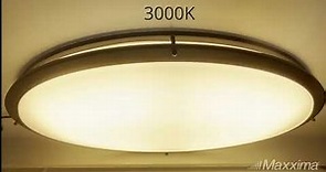 Maxxima 32 Oval LED Ceiling Mount Fixture, Dual Ring Black, Dimmable, 3CCT 3000K-5000K, 5500 Lumens