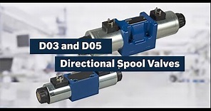 D03 and D05 directional spool valves with solenoid actuation