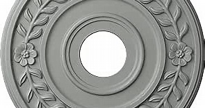 Ekena Millwork CM16WR Wreath Ceiling Medallion, 16 1/4 OD x 3 5/8 ID x 1 P, Factory Primed