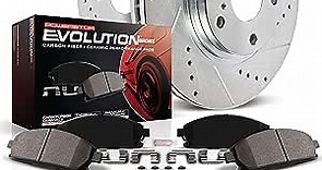 Power Stop K7670 Front Z23 Carbon Fiber Brake Pads with Drilled & Slotted Brake Rotors Kit