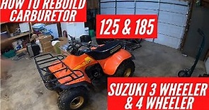 HOW TO CLEAN AND REBUILD: Suzuki LT185 LT125 Carburetor four wheeler / three wheeler BEST TUTORIAL