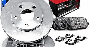 R1 Concepts eLINE Series Front Brake Rotors with Optimum OEp Pads and Hardware Kit 1EB.37003.43