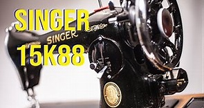 Introduction to and threading a Singer 15k88, 15-90 and 15-91. First time sewing