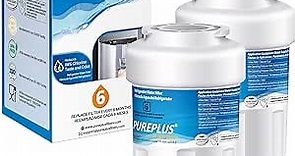 PUREPLUS MWF Water Filter Replacement for GE SmartWater, HDX FMG-1, MWFP, MWFA, PL-100, WFC1201, RWF0600A, PC75009, RWF1060, 197D6321P006, GSE25GSHECSS, Kenmore 469991 Refrigerator Cartridge, 2Pack