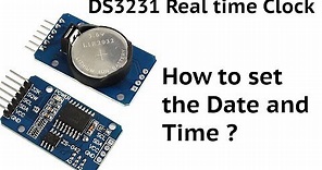 How to set DS3231 Real time clock module for Arduino