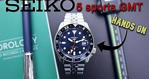 Seiko 5 Sports GMT Hands on Review - 5KX GMT SSK003 Batman Affordable Automatic GMT 4R34 Movement