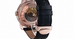 Gevril Men s Vanderbilt Swiss-Automatic Watch with Leather Calfskin Strap, Black, 22 (Model: 2694)