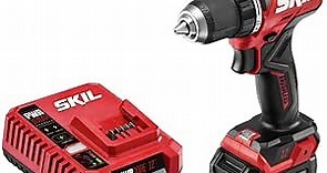 SKIL PWR CORE 12 Brushless 12V 1/2 In. Compact Varible-Speed Drill Driver Kit with 1/2 Single-Sleeve, Keyless Chuck & LED Worklight Includes 2.0Ah Battery and PWR JUMP Charger - DL6290A-10