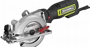 Rockwell 4-1/2” Compact Circular Saw, 5 amps, 3500 rpm, with Dust Port and Starter Kit– RK3441K , Black