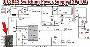 UC3843 Switching Power Supply 12V, 10A