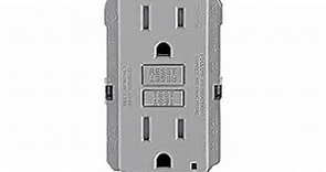 Leviton GFCI Outlet, 15 Amp, Self Test, Tamper-Resistant with LED Indicator Light, Protection from Electric Shock and Electrocution, GFTR1-GY, Gray