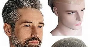 1B40 Grey hair units Toupee for men Hair pieces for men NLW European human hair replacement system for men 10x8 toupee mens hair prothesis units Lace Base