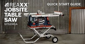 Bosch GTS1041A 10 in. REAXX Jobsite Table Saw - Quick Start Guide