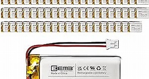 EEMB Lithium Polymer Battery 3.7V 1800mAh 963450 Lipo Rechargeable Battery Pack with Wire JST Connector for Speaker and Wireless Device- Confirm Device & Connector Polarity Before Purchase(100)