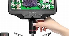 Andonstar AD409 HDMI Digital Microscope, 10.1 inch LCD Screen Soldering Microscope, 300X USB Electronic Microscope Camera for Professional PCB Soldering, Coin Collection, Supports Windows PC