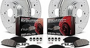 Power Stop K5845 Front and Rear Z23 Carbon Fiber Brake Pads with Drilled & Slotted Brake Rotors Kit