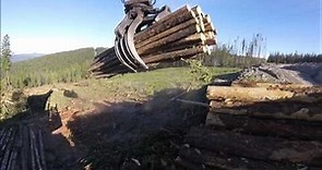 John Deere 2454D Loading a logging truck