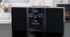 Jensen CD-785 Portable Stereo Bluetooth CD Music System with Cassette and Digital AM/FM Radio