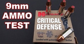 AMMO TEST: 9mm Hornady Critical Defense