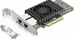 10Gb PCI-E Network Card NIC, Dual RJ45 Copper Ports, Compare to Intel X540-T2, with Intel X540-BT2 Chip, PCI Express X8, 10Gbase-T Ethernet LAN Adapter Support Windows Server/Windows/Linux/VMware ESX